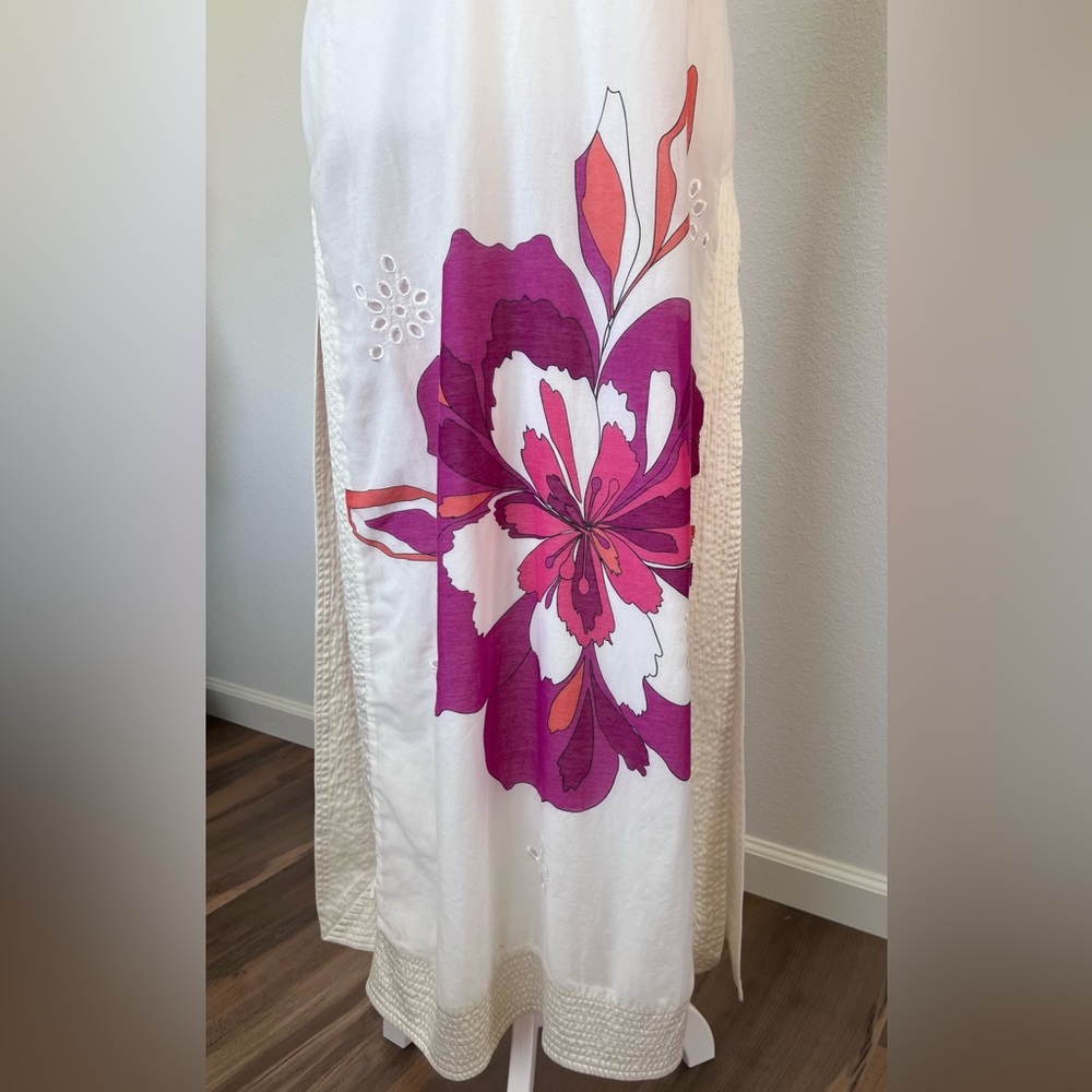 Bebe Women's Silk Blend Floral Print Half Sleeve Tunic Maxi Dress Size XS - Picture 5 of 16